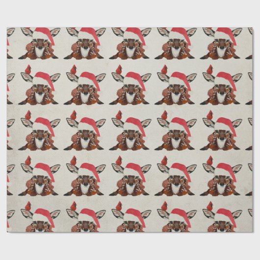 FAWN & CARDINAL CHRISTMAS CADEAUPAPIER (Vlak)
