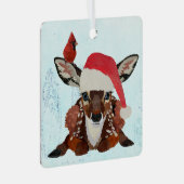 FAWN & CARDINAL CHRISTMAS METALEN ORNAMENT (Voorkant Rechts)