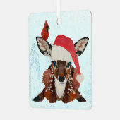 FAWN & CARDINAL CHRISTMAS METALEN ORNAMENT (Voorkant links)