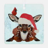 FAWN & CARDINAL CHRISTMAS METALEN ORNAMENT (Achterkant)