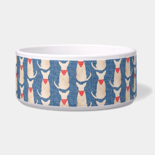 Fawn Chihuahua met Bandana Ceramic Pet Bowl Voerbakje
