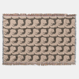 Fawn Color Greyhound Dog Silhouette Patroon Deken