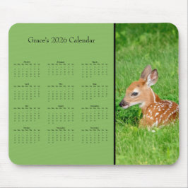 Fawn - Customizable full year 2026 calendar Muismat