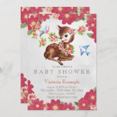  Fawn Deer Baby shower Kaart (Voorkant / Achterkant)