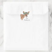 Fawn Deer Custom Holiday Envelope Seals Ronde Sticker (Tas)