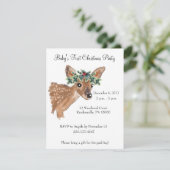 Fawn Deer kerstparty nodigt uit Kaart (Staand voorkant)