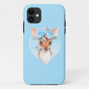 Fawn en blue rozen iPhone 11 hoesje