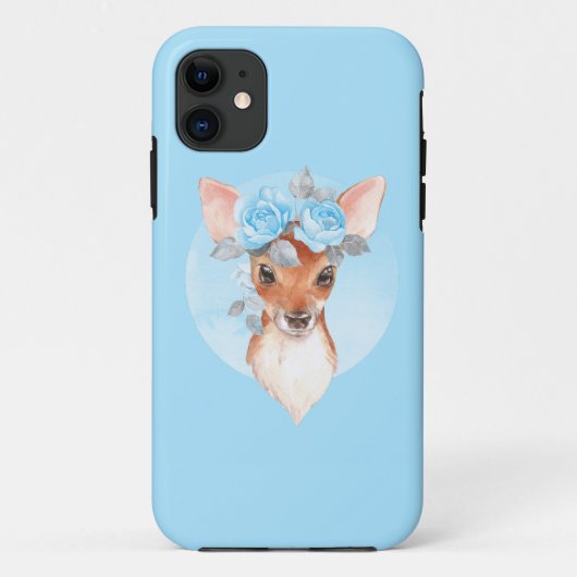 Fawn en blue rozen Case-Mate iPhone case (Achterkant)