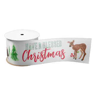 Fawn en bos vrienden hebben een gezegende kerst lint
