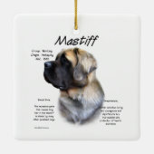 Fawn Fluffy Mastiff Geschiedenis Keramisch Ornament (Achterkant)