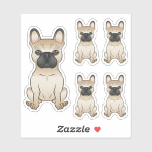 Fawn French Bulldog Cute Cartoon Dog Illustraties Sticker