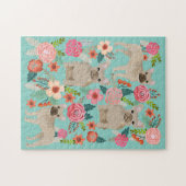 Fawn French Bulldog  Florals Legpuzzel (Horizontaal)