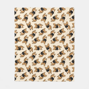 Fawn Frenchie Puppy Fleece Deken