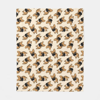 Fawn Frenchie Puppy Fleece Deken