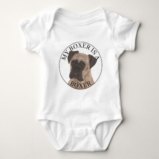 Fawn Gemaskerde Boxer Dog Big Brother Romper (Voorkant)