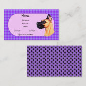 Fawn Great Dane Check Visitekaartje (Voorkant / Achterkant)