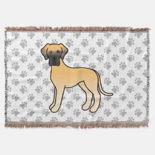 Fawn Great Dane Cute Cartoon Dog Deken