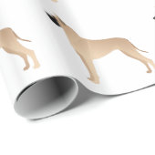Fawn Great Dane Hondenras Illustration Silhouette Cadeaupapier (Rol Hoek)