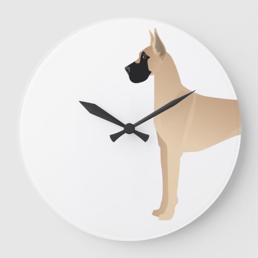 Fawn Great Dane Hondenras Illustration Silhouette Grote Klok (Voorkant)