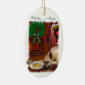 Fawn Great Dane Kerstmis Keramisch Ornament (Rechts)