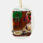 Fawn Great Dane Kerstmis Keramisch Ornament (Achterkant)