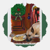 Fawn Great Dane Kerstmis Ornament Kaart (Voorkant)