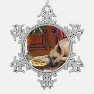 Fawn Great Dane Kerstmis Tin Sneeuwvlok Ornament