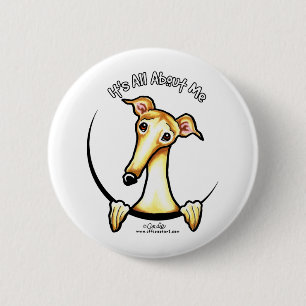 Fawn Greyhound IAAM Ronde Button 5,7 Cm