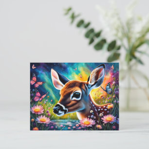 Fawn in weidevijver briefkaart