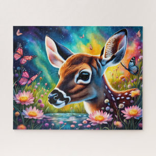 Fawn in weidevijver legpuzzel