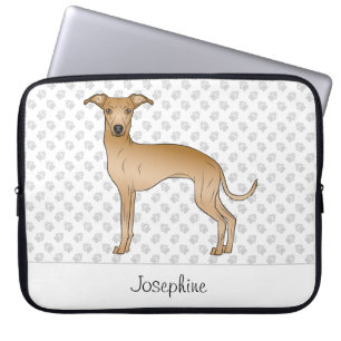 Fawn Italiaanse Greyhound Cute Dog met aangepaste Laptop Sleeve
