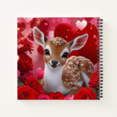 Fawn met harten en Rozen Notitieboek (Achterkant)