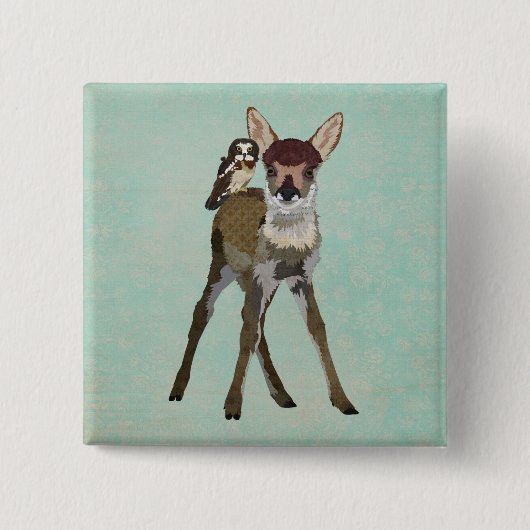 Fawn & Owl Button (Voorkant)