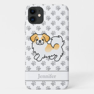 Fawn Parti-Color Tibetan Spaniel Dog & Name iPhone 11 Hoesje