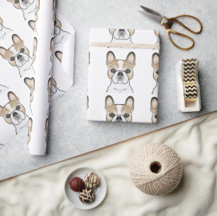 Fawn Pied French Bulldog Frenchie Cute Dog Pattern Cadeaupapier
