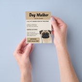 Fawn Pug Beige Hond Walker Hond Walking Pet Servic Flyer (Hand)