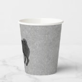 Fawn Pug Dog Canine Schattigee Cartoon Illustratie Papieren Bekers (Links)