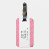 Fawn Pug Dog Cartoon Mops Love Heart Pattern Roze Bagagelabel (Achterkant verticaal)
