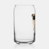 Fawn Pug Dog Schattigee Cartoon Mops met aangepast Blikvorm Glas (Rechts)