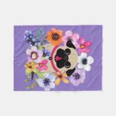 Fawn Pug in Spring Flowers Fleece Deken (Voorkant (Horizontaal))