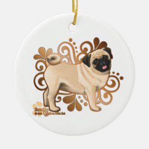 Fawn Pug Keramisch Ornament