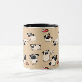 Fawn Pug Pattern Mokken schattig geschenk voor Pug (Midden)