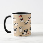 Fawn Pug Pattern Mokken schattig geschenk voor Pug (Links)
