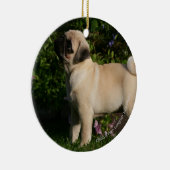Fawn Pug Profile Keramisch Ornament (Rechts)