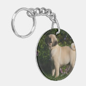 Fawn Pug Profile Sleutelhanger (Voorkant Links)