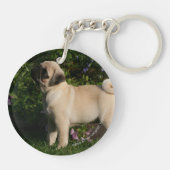 Fawn Pug Profile Sleutelhanger (Achterkant)