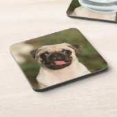 Fawn Pug Puppy Panting Bier Onderzetter (Linkerzijde)