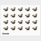 Fawn Pug Ronde Sticker (Vel)