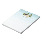 Fawn Pug Schattige Cartoon Dog Snowy Winter Forest Notitieblok (Gedraaid)