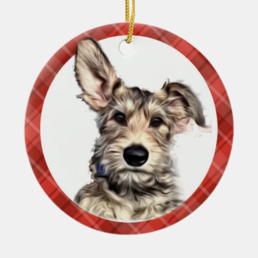 Fawn Puppy Ornament met cadeautas (Voorkant)